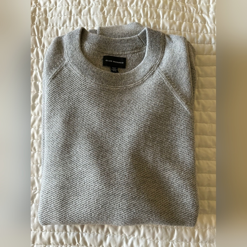 Club Monaco, Twil Stitch Raglan, Crewneck Sweater, Size M
